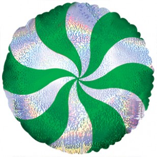 Green Candy Swirl Shimmer Christmas Balloon Green Candy Swirl Shimmer Christmas Balloon